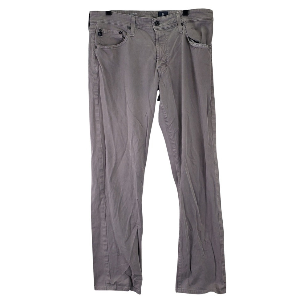 AG Adriano Goldschmied The Graduate Pants Mens 34x32 Grey Slim Tailored Leg
